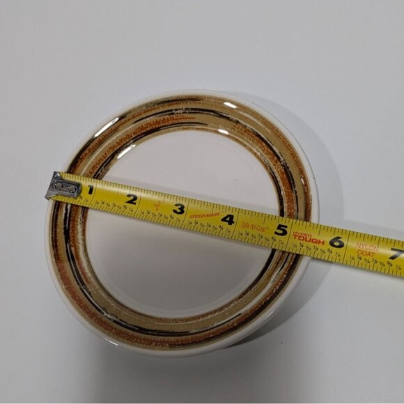 Syracuse China Syralite Restaurant Ware Plate Brown Beige Stripes Vintage USA - Picture 2 of 5